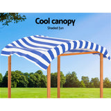 Outdoor Play Equipment: Keezi Kids Sandpit Wooden Sandbox Sand Pit with Canopy Water Basin Toys 146cm