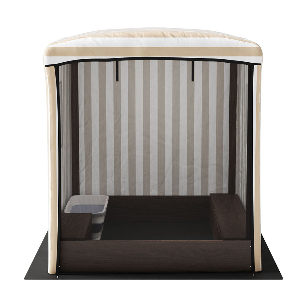 Outdoor Play Equipment: Keezi Kids Sandpit Wooden Sandbox Sand Pit with Canopy Window Water Basin 120cm