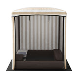 Outdoor Play Equipment: Keezi Kids Sandpit Wooden Sandbox Sand Pit with Canopy Window Water Basin 120cm