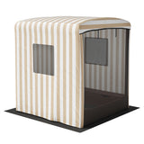 Outdoor Play Equipment: Keezi Kids Sandpit Wooden Sandbox Sand Pit with Canopy Window Water Basin 120cm