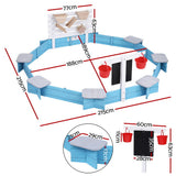 Outdoor Play Equipment: Keezi Kids Sandpit Wooden Round Sand Pit Funnel Bench Seat Beach Toys 215cm