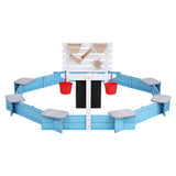 Outdoor Play Equipment: Keezi Kids Sandpit Wooden Round Sand Pit Funnel Bench Seat Beach Toys 215cm