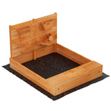 Outdoor Play Equipment: Keezi Kids Sandpit Wooden Sandbox Sand Pit with Cover Funnel Outdoor Toys 120cm