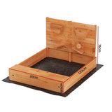 Outdoor Play Equipment: Keezi Kids Sandpit Wooden Sandbox Sand Pit with Cover Funnel Outdoor Toys 120cm