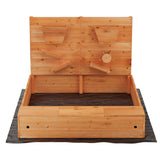 Outdoor Play Equipment: Keezi Kids Sandpit Wooden Sandbox Sand Pit with Cover Funnel Outdoor Toys 120cm