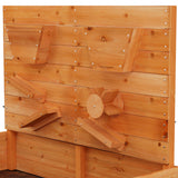 Outdoor Play Equipment: Keezi Kids Sandpit Wooden Sandbox Sand Pit with Cover Funnel Outdoor Toys 120cm