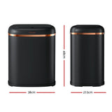 Automatic Bins: Devanti 38L Motion Sensor Bin Rubbish Automatic Black