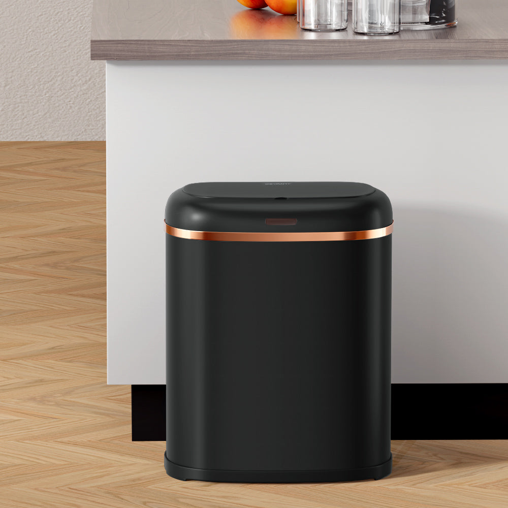 Automatic Bins: Devanti 38L Motion Sensor Bin Rubbish Automatic Black