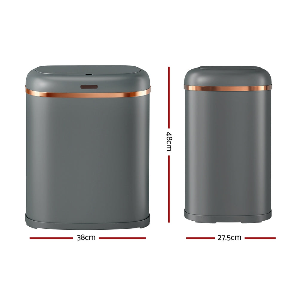 Automatic Bins: Devanti 38L Motion Sensor Bin Rubbish Automatic Grey