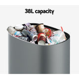 Automatic Bins: Devanti 38L Motion Sensor Bin Rubbish Automatic Grey