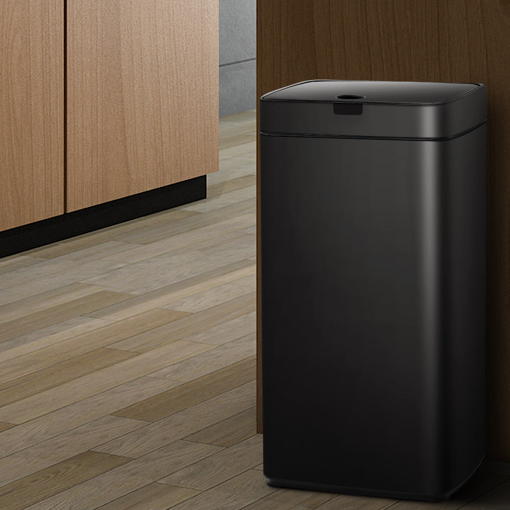 Automatic Bins: Devanti 45L Motion Sensor Bin Rubbish Automatic Black