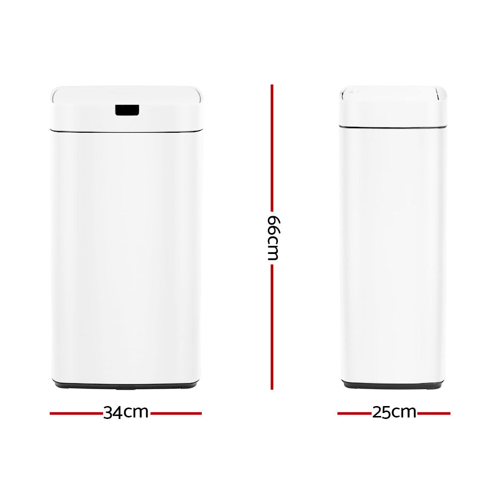 Automatic Bins: Devanti 45L Motion Sensor Bin Rubbish Automatic White