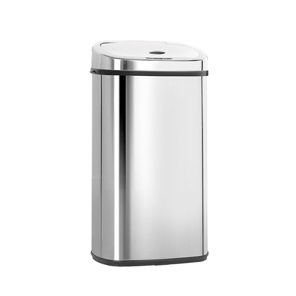 Automatic Bins: Devanti 50L Motion Sensor Bin Rubbish Automatic Silver
