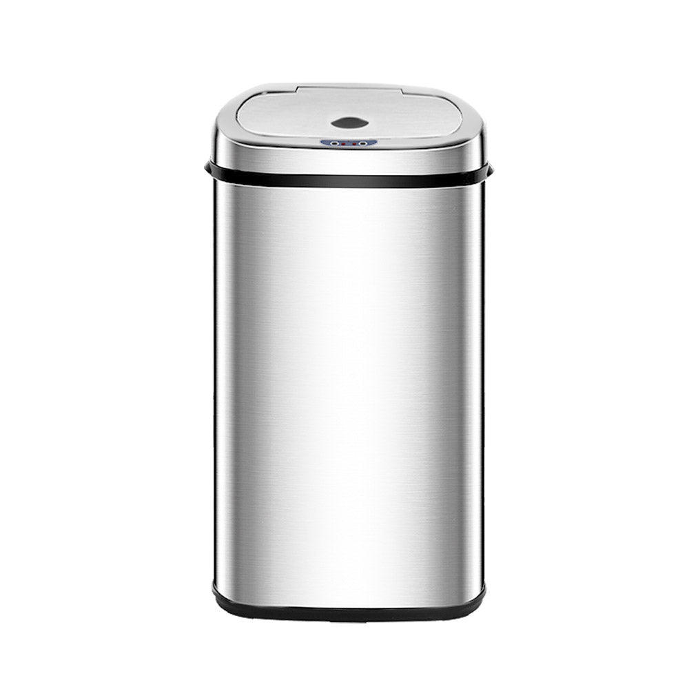 Automatic Bins: Devanti 50L Motion Sensor Bin Rubbish Automatic Silver