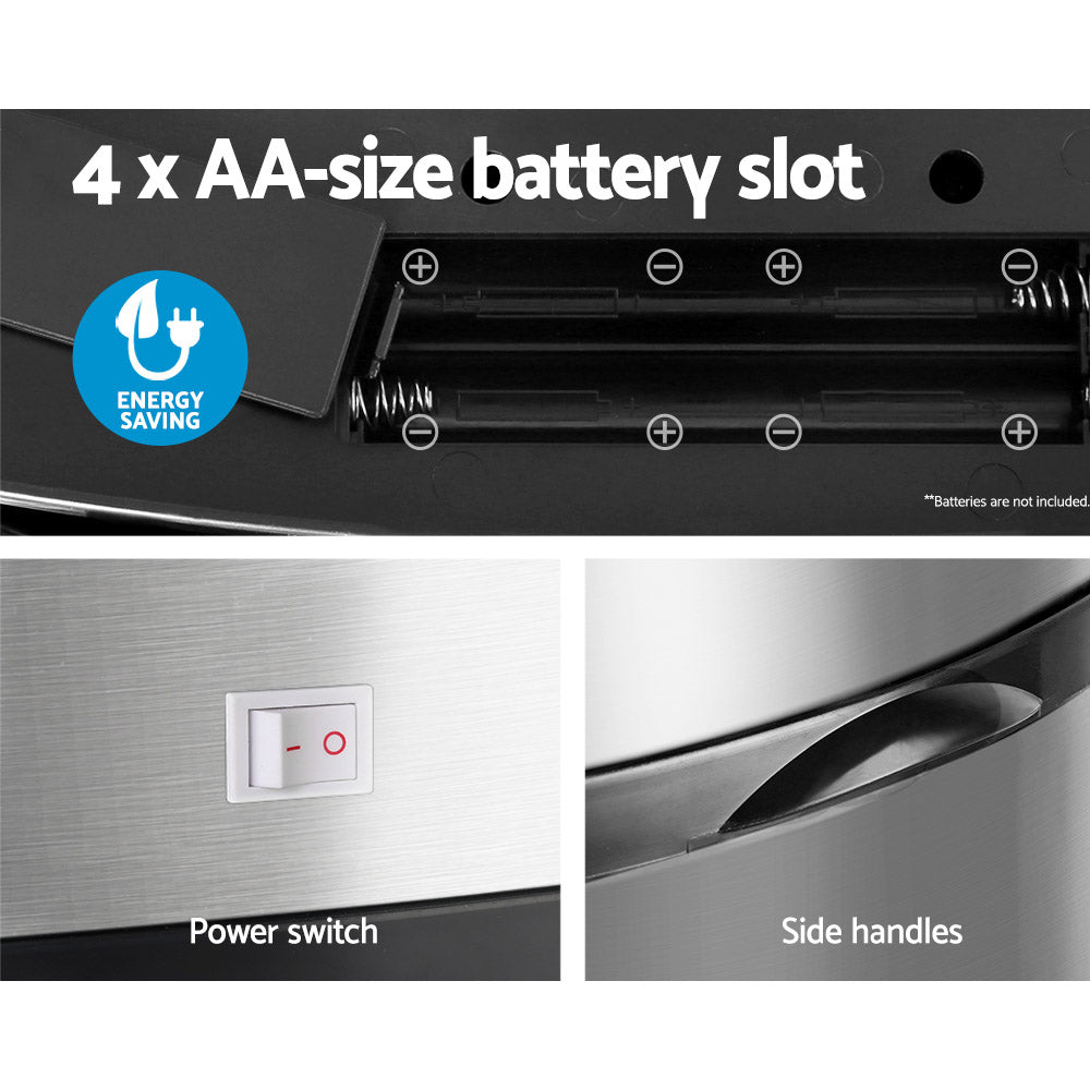 Automatic Bins: Devanti 50L Motion Sensor Bin Rubbish Automatic Silver