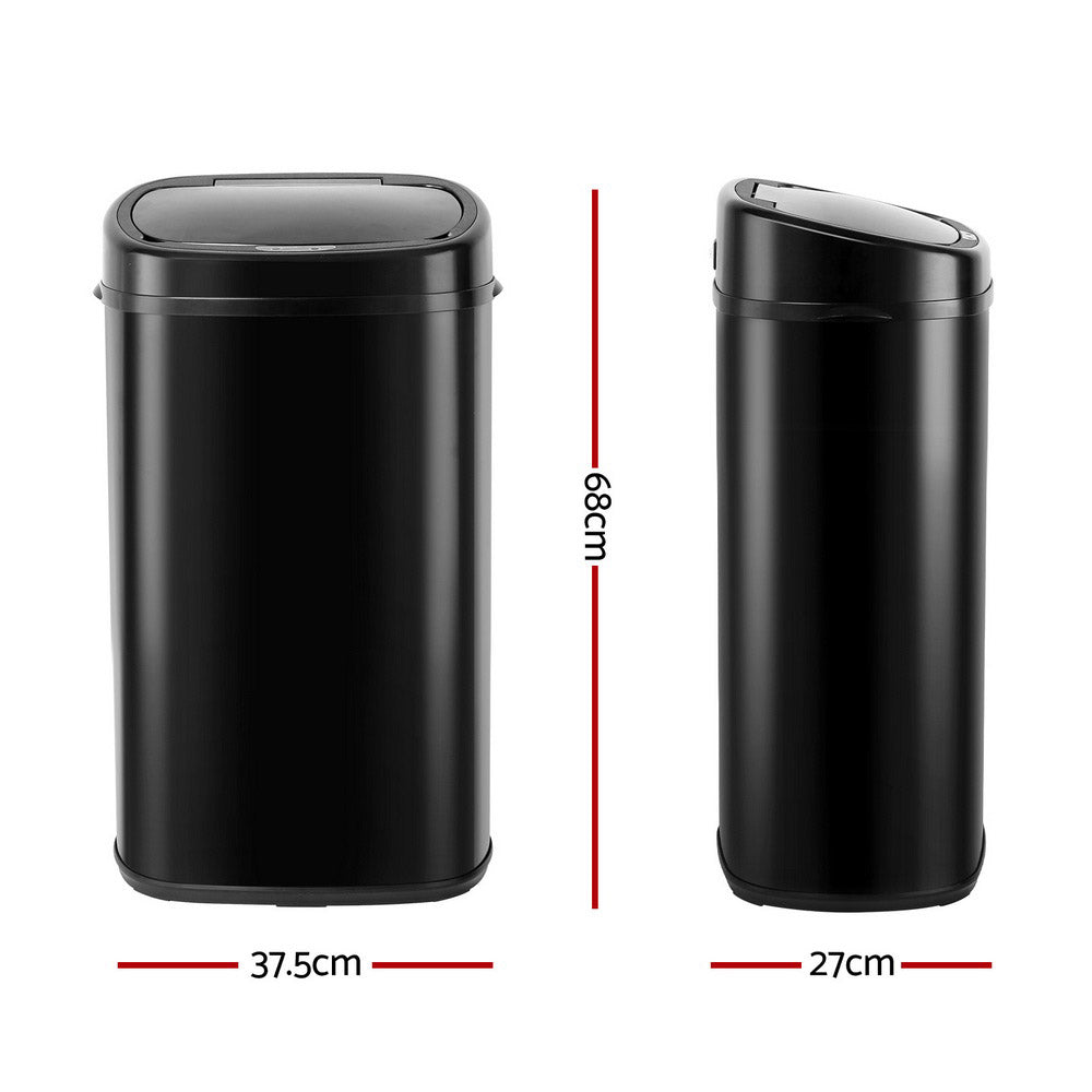 Automatic Bins: Devanti 58L Motion Sensor Bin Rubbish Automatic Black