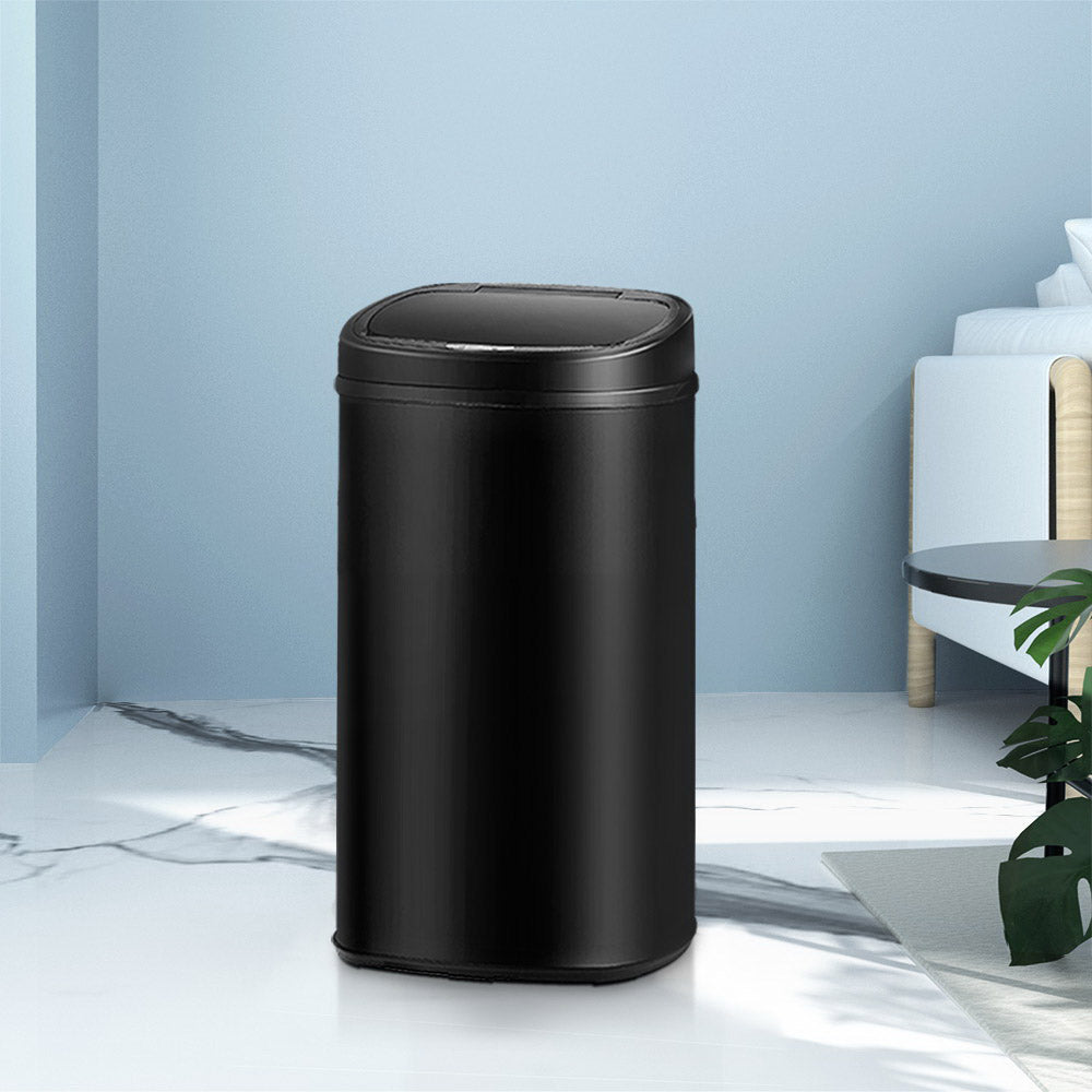 Automatic Bins: Devanti 58L Motion Sensor Bin Rubbish Automatic Black