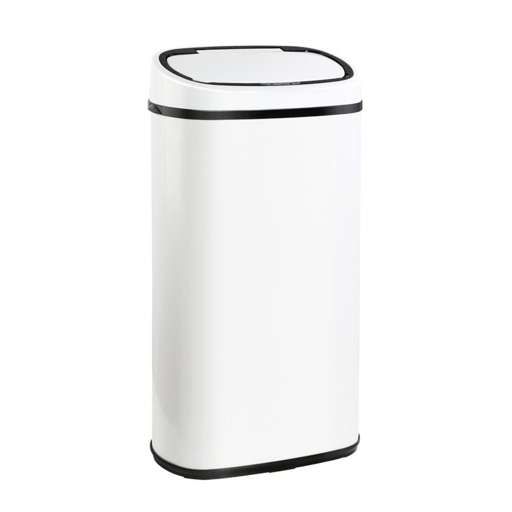 Automatic Bins: Devanti 58L Motion Sensor Bin Rubbish Automatic White