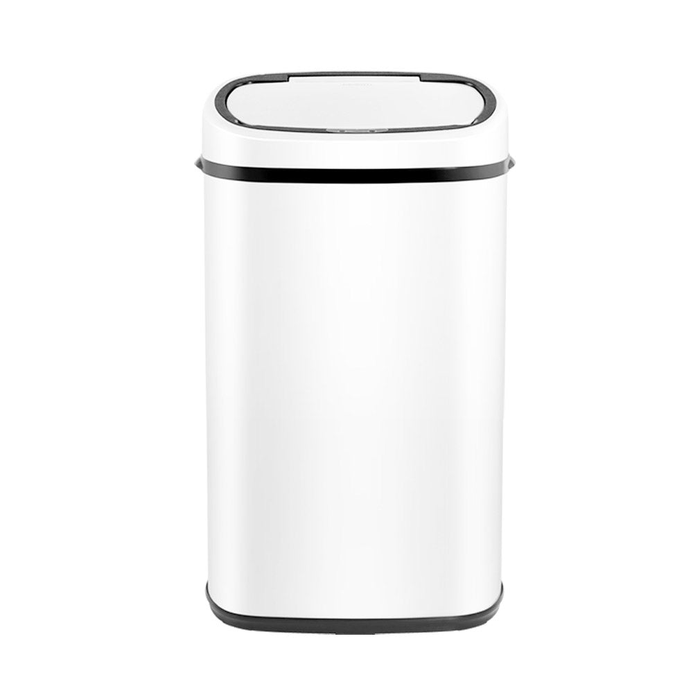 Automatic Bins: Devanti 58L Motion Sensor Bin Rubbish Automatic White