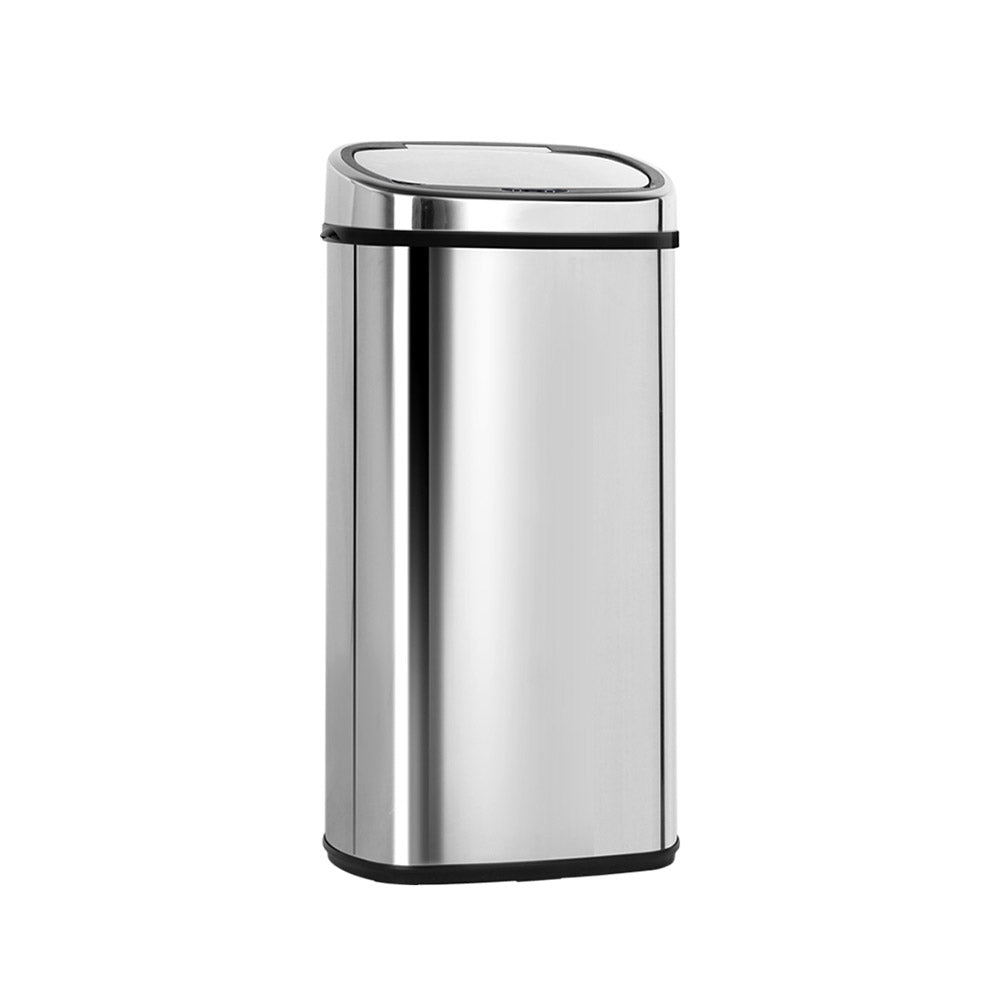 Automatic Bins: Devanti 68L Motion Sensor Bin Rubbish Automatic Silver