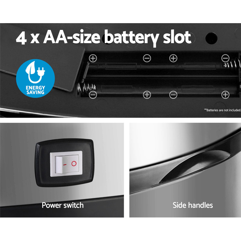 Automatic Bins: Devanti 68L Motion Sensor Bin Rubbish Automatic Silver