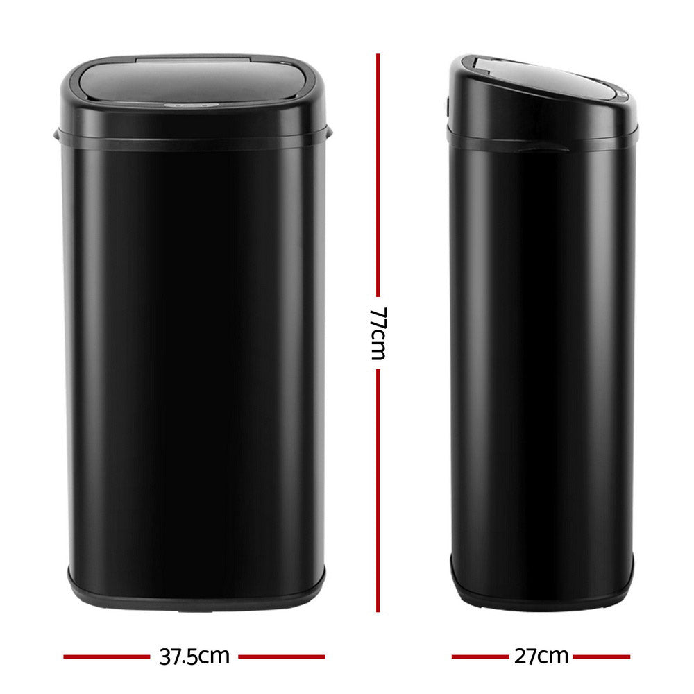 Automatic Bins: Devanti 68L Motion Sensor Bin Rubbish Automatic Black