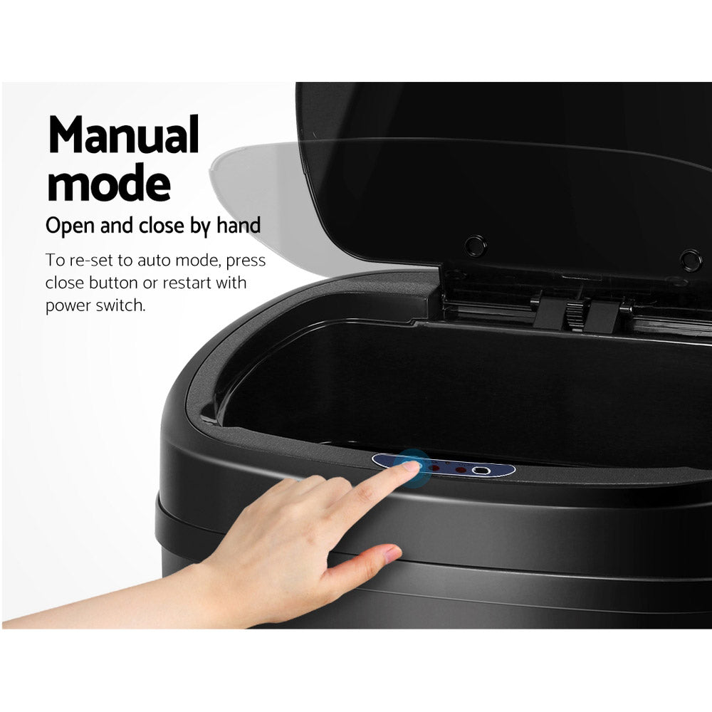 Automatic Bins: Devanti 68L Motion Sensor Bin Rubbish Automatic Black