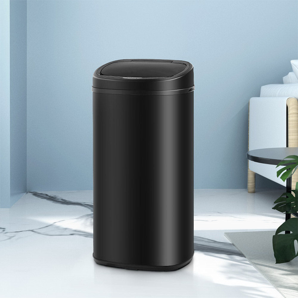 Automatic Bins: Devanti 68L Motion Sensor Bin Rubbish Automatic Black