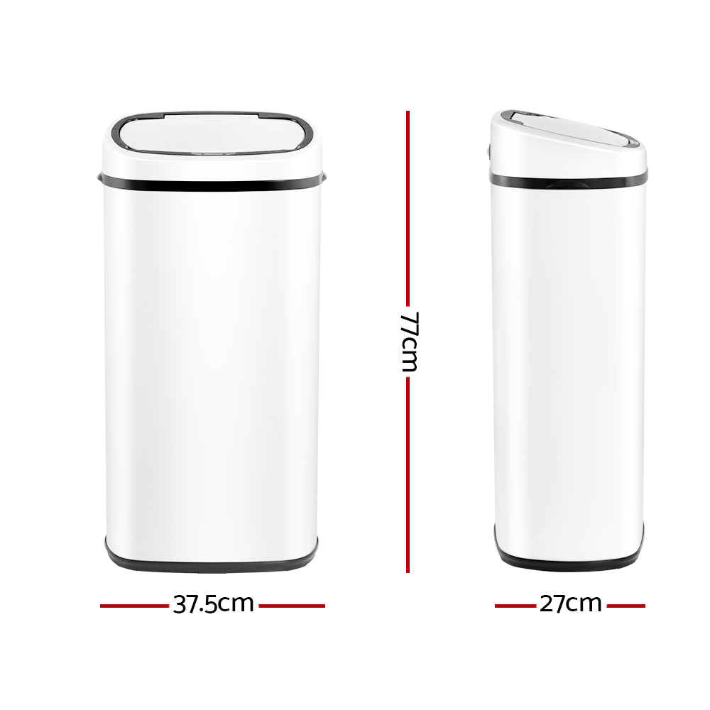 Automatic Bins: Devanti 68L Motion Sensor Bin Rubbish Automatic White