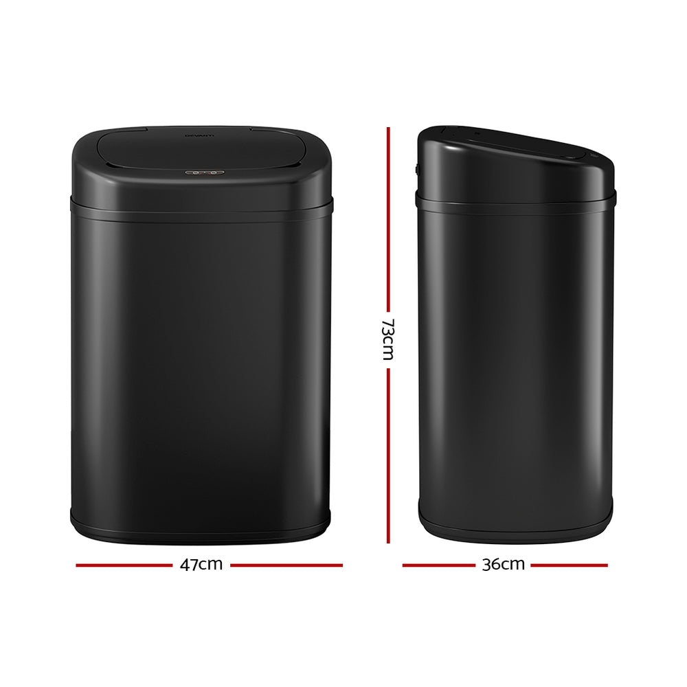 Automatic Bins: Devanti 82L Motion Sensor Bin Rubbish Automatic Black