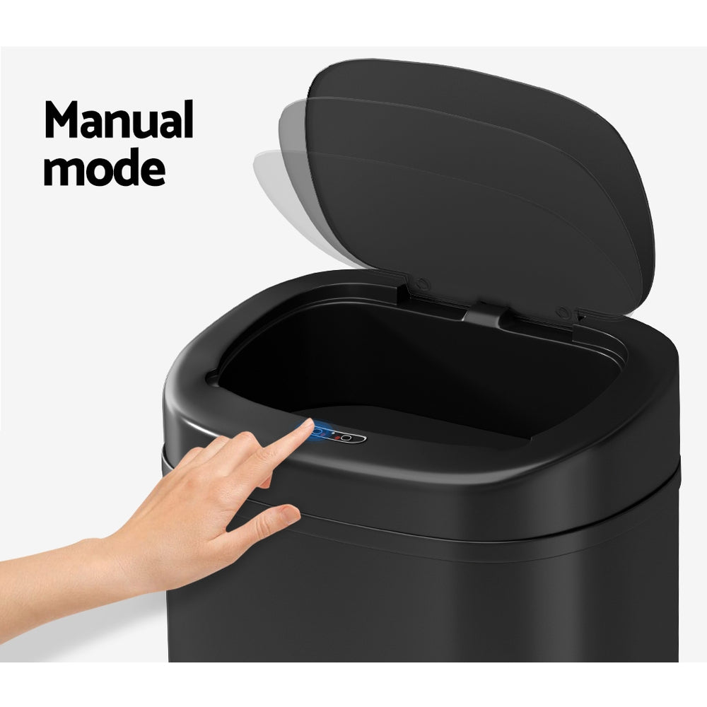 Automatic Bins: Devanti 82L Motion Sensor Bin Rubbish Automatic Black