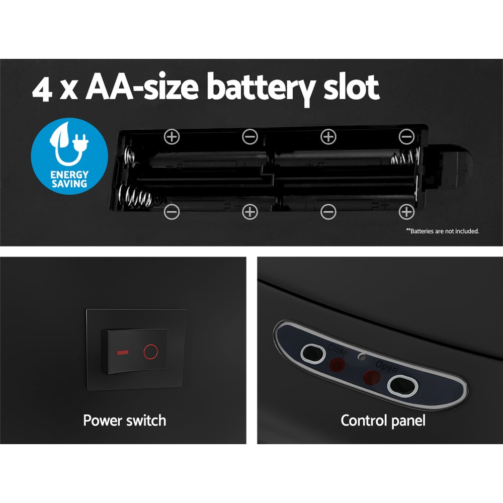 Automatic Bins: Devanti 82L Motion Sensor Bin Rubbish Automatic Black