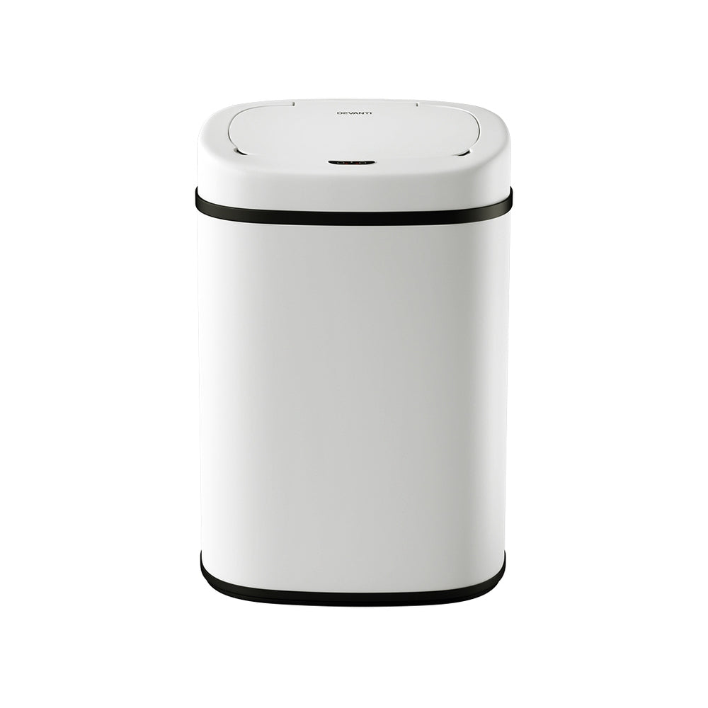 Automatic Bins: Devanti 82L Motion Sensor Bin Rubbish Automatic White