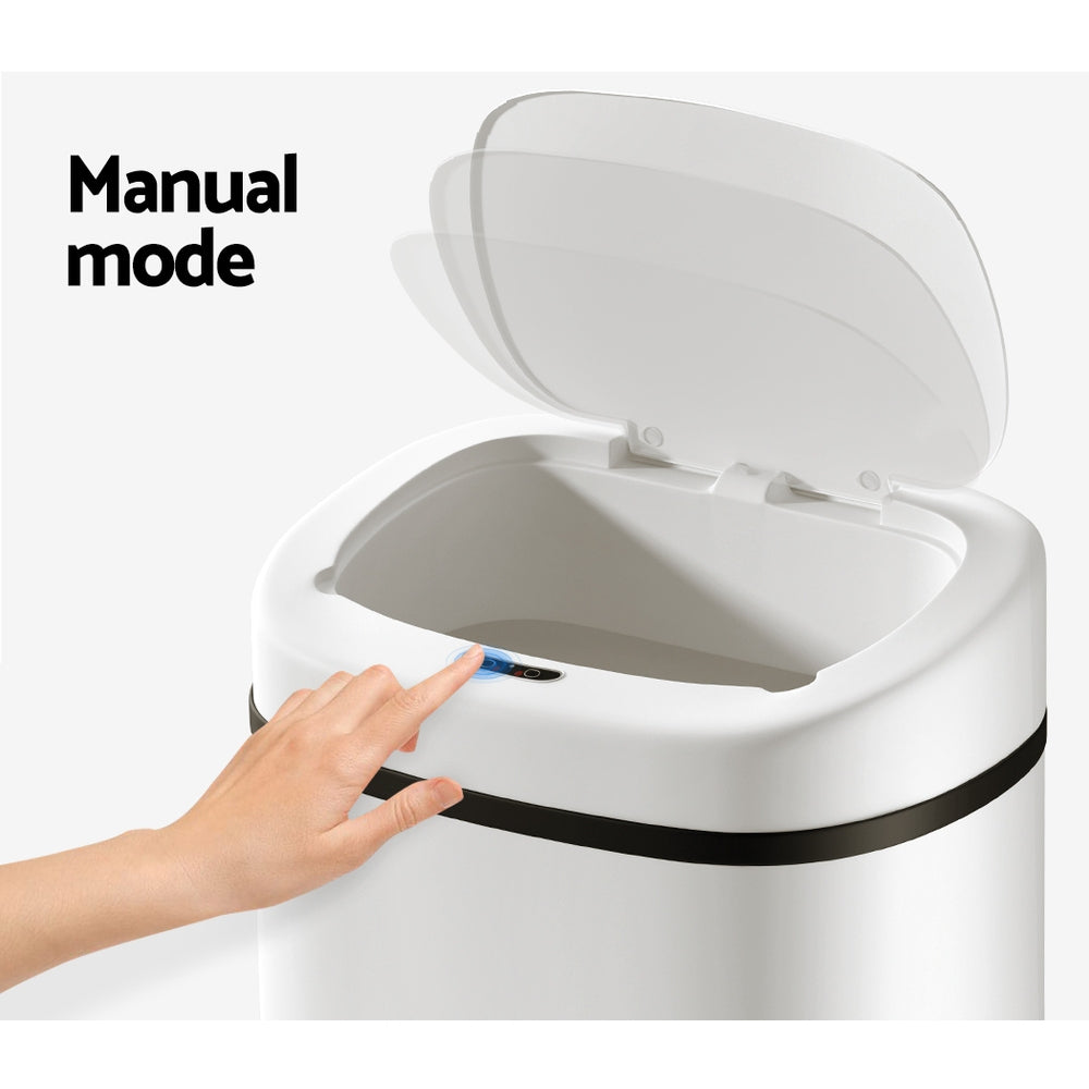 Automatic Bins: Devanti 82L Motion Sensor Bin Rubbish Automatic White