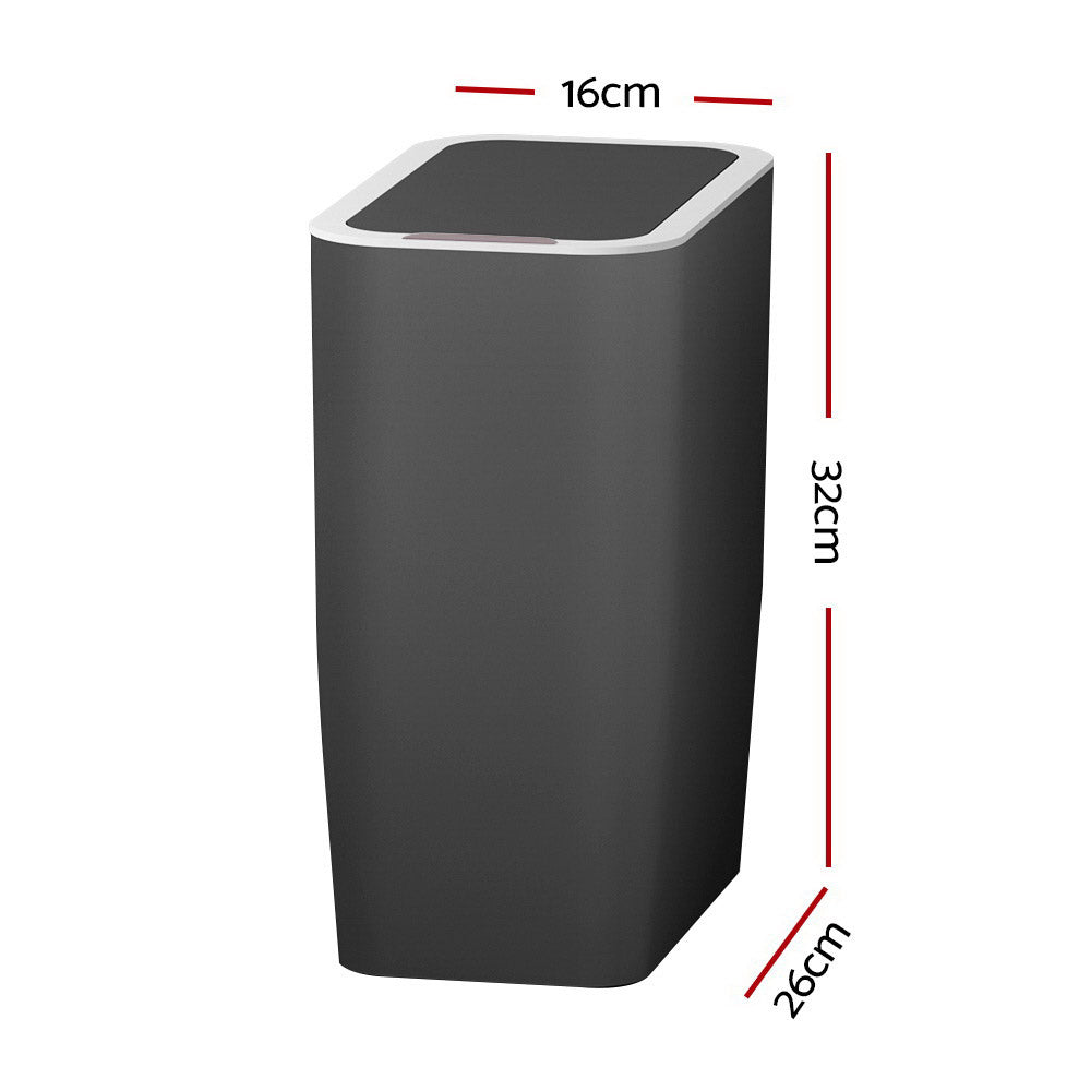 Automatic Bins: Devanti 9L Motion Sensor Bin Rubbish Automatic Ash Black