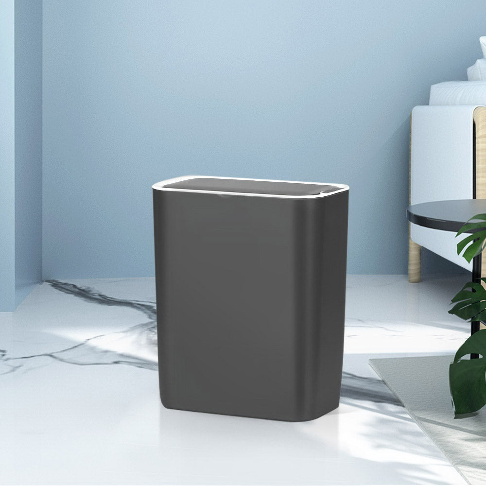 Automatic Bins: Devanti 9L Motion Sensor Bin Rubbish Automatic Ash Black