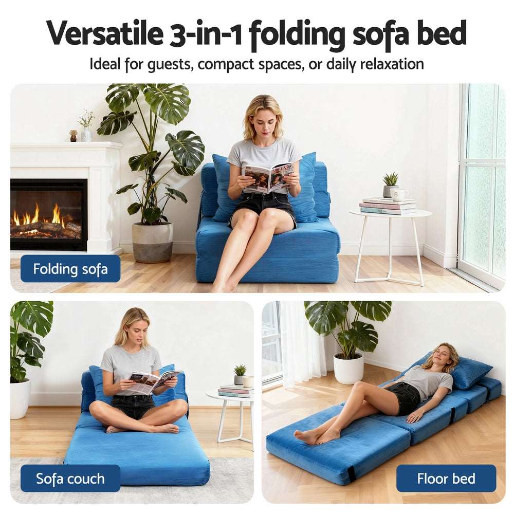 Sofas & Sofa Beds: Artiss Convertible Folding Sofa Bed Armless Lounger Foam Floor Sofas Futons Couches