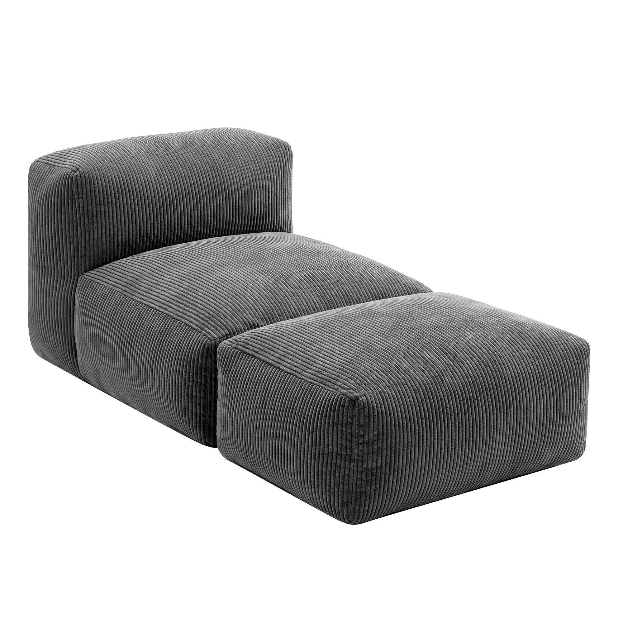 Artiss Foldable Bean Bag Sofa Bed Cloud Couch Boneless Floor Lounger Chair Grey