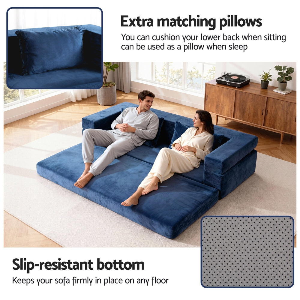 Sofas & Sofa Beds: Artiss Convertible Folding Sofa Bed Pull Out Mattress Foldable Lounge Couch Chair