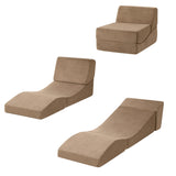 Sofas & Sofa Beds: Artiss Folding Sofa Bed Convertible Armless Foam Floor Futon Lounger Couch Brown