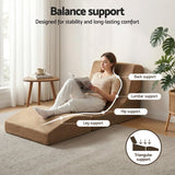 Sofas & Sofa Beds: Artiss Folding Sofa Bed Convertible Armless Foam Floor Futon Lounger Couch Brown