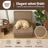 Sofas & Sofa Beds: Artiss Folding Sofa Bed Convertible Armless Foam Floor Futon Lounger Couch Brown