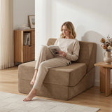 Sofas & Sofa Beds: Artiss Folding Sofa Bed Convertible Armless Foam Floor Futon Lounger Couch Brown