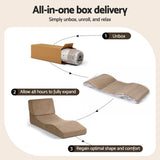 Sofas & Sofa Beds: Artiss Folding Sofa Bed Convertible Armless Foam Floor Futon Lounger Couch Brown