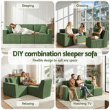 Sofas & Sofa Beds: Artiss Modular 3-Seater Sofa Bed Convertible Sectional Floor Couch with Deep Seat