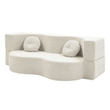 Sofas & Sofa Beds: Artiss Folding Sofa Bed Floor Couch 2-in-1 Convertible Futon Loveseat Beige