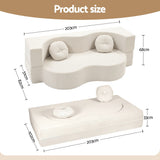 Sofas & Sofa Beds: Artiss Folding Sofa Bed Floor Couch 2-in-1 Convertible Futon Loveseat Beige