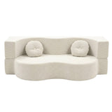 Sofas & Sofa Beds: Artiss Folding Sofa Bed Floor Couch 2-in-1 Convertible Futon Loveseat Beige