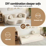 Sofas & Sofa Beds: Artiss Folding Sofa Bed Floor Couch 2-in-1 Convertible Futon Loveseat Beige