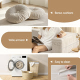 Sofas & Sofa Beds: Artiss Folding Sofa Bed Floor Couch 2-in-1 Convertible Futon Loveseat Beige